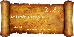 Krizsány Arnold névjegykártya